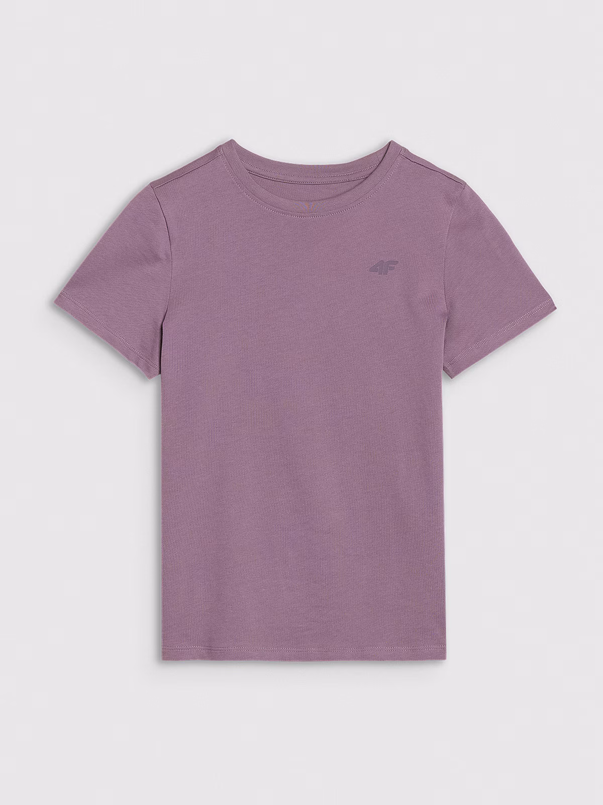 T-shirt regular gładki dziewczęcy - szary