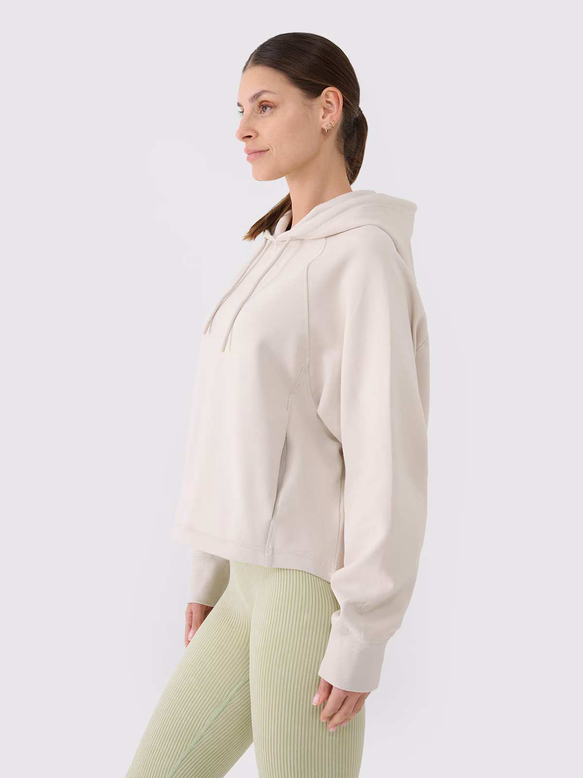 Bluza dresowa nierozpinana z kapturem damska - fioletowa