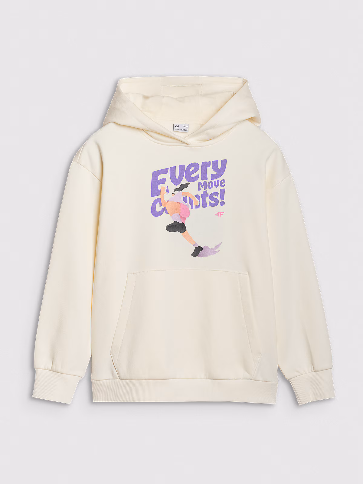 Bluza dresowa nierozpinana z kapturem dziewczęca - różowa