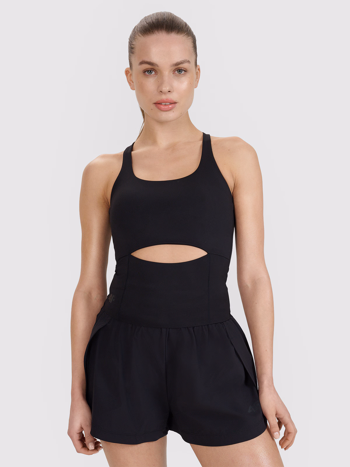 Top treningowy slim szybkoschnący damski 4F x Anna Lewandowska - czarny