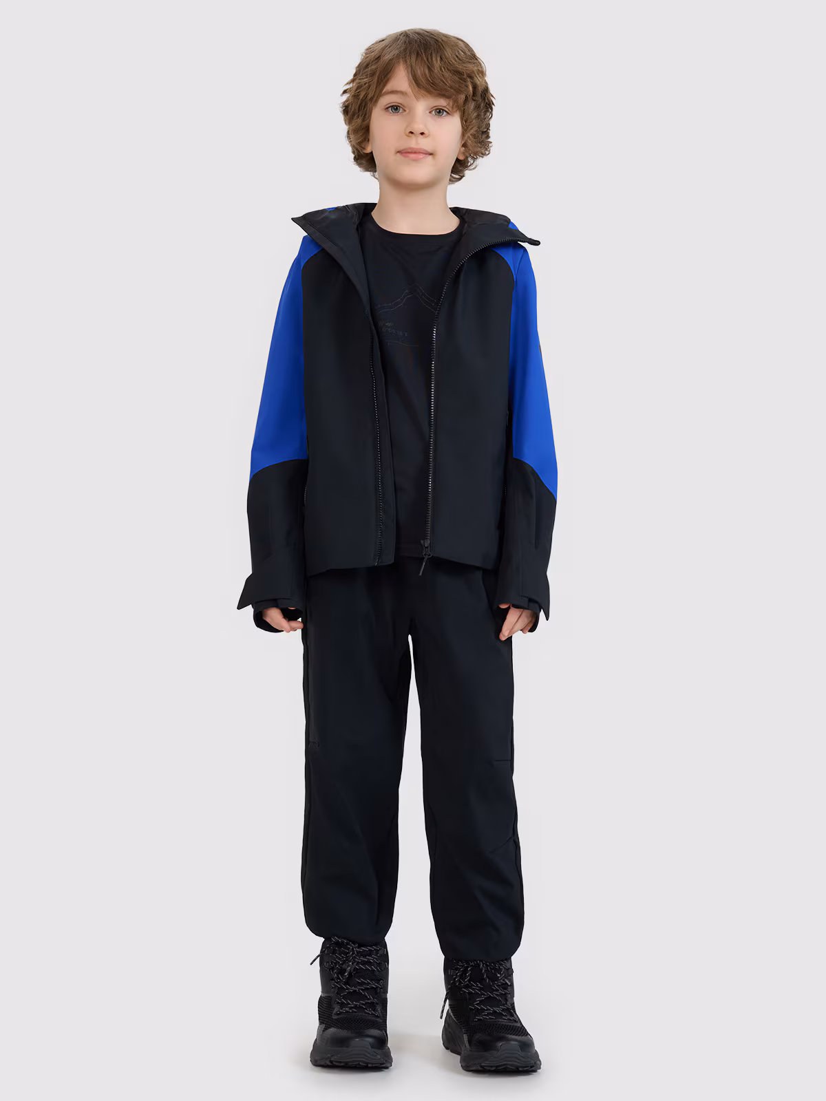 Kurtka trekkingowa membrana 5000 chłopięca - niebieska