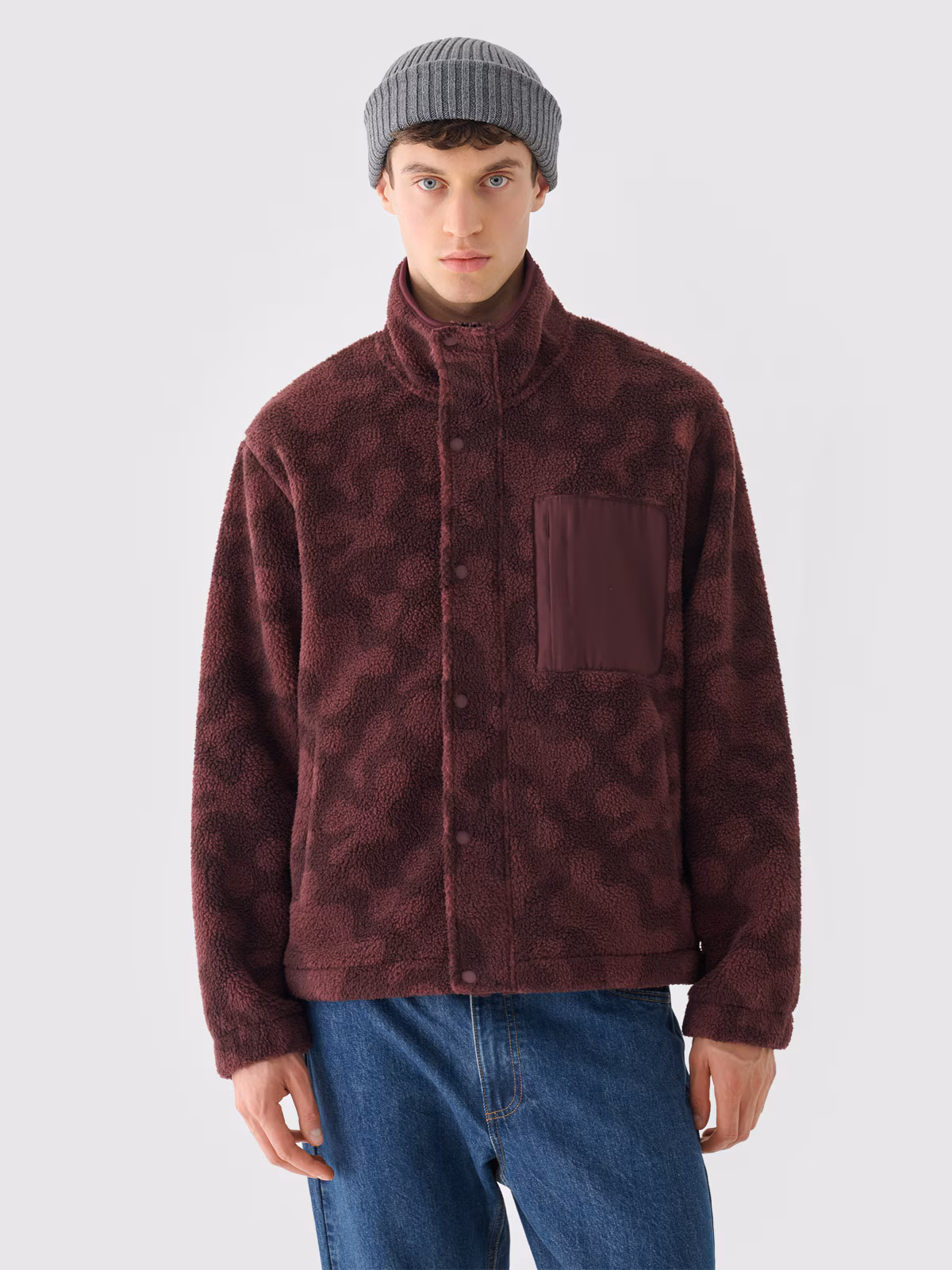 Polar sherpa rozpinany ze stójką męski Outhorn - granatowy