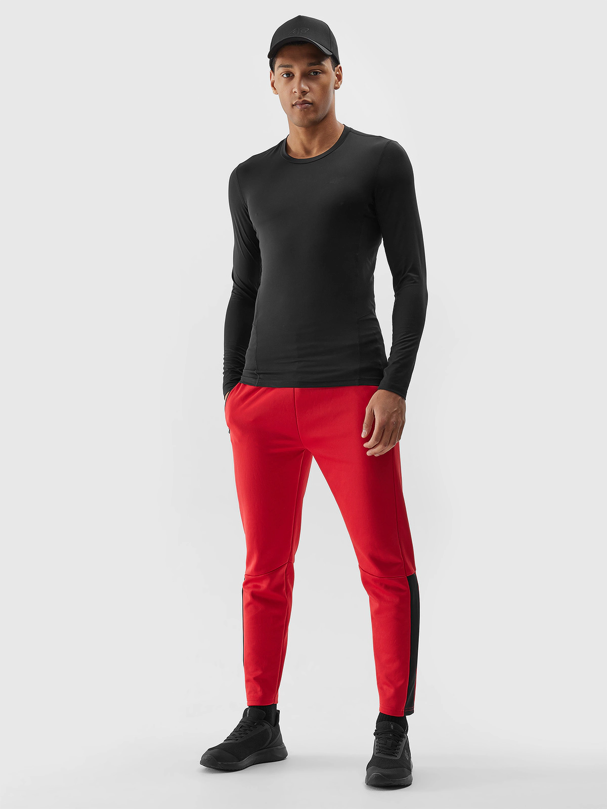 Spodnie treningowe szybkoschnące męskie - czerwone