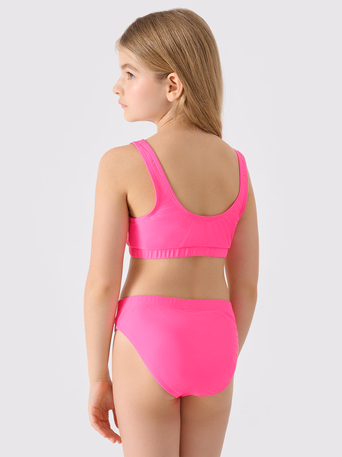 Kostium kąpielowy dwuczęściowy dziewczęcy - różowy