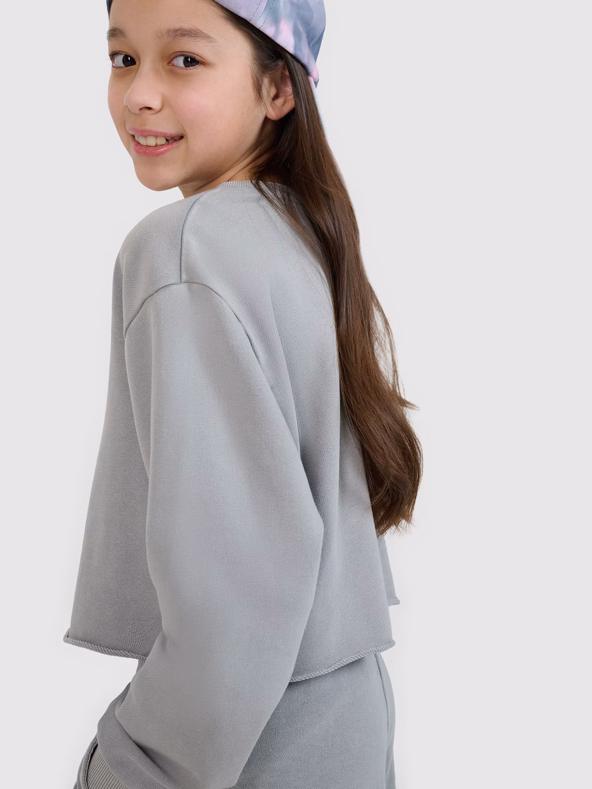 Bluza dresowa nierozpinana bez kaptura dziewczęca - szara