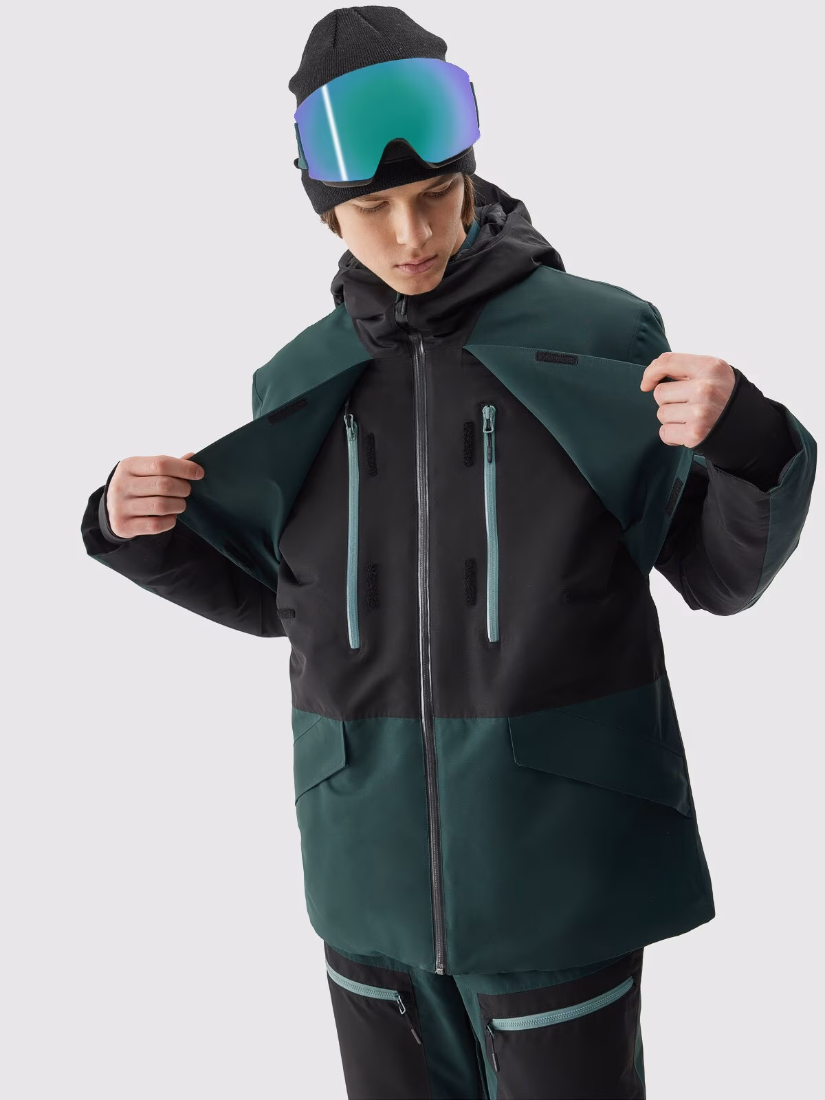 Kurtka snowboardowa membrana 10000 męska - zielona