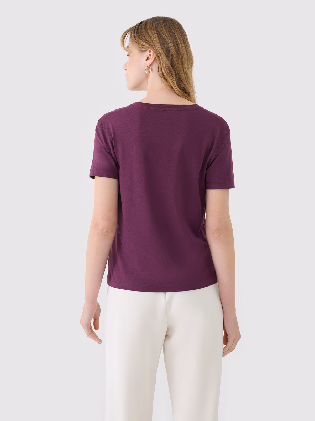 T-shirt oversize z modalem damski - biały