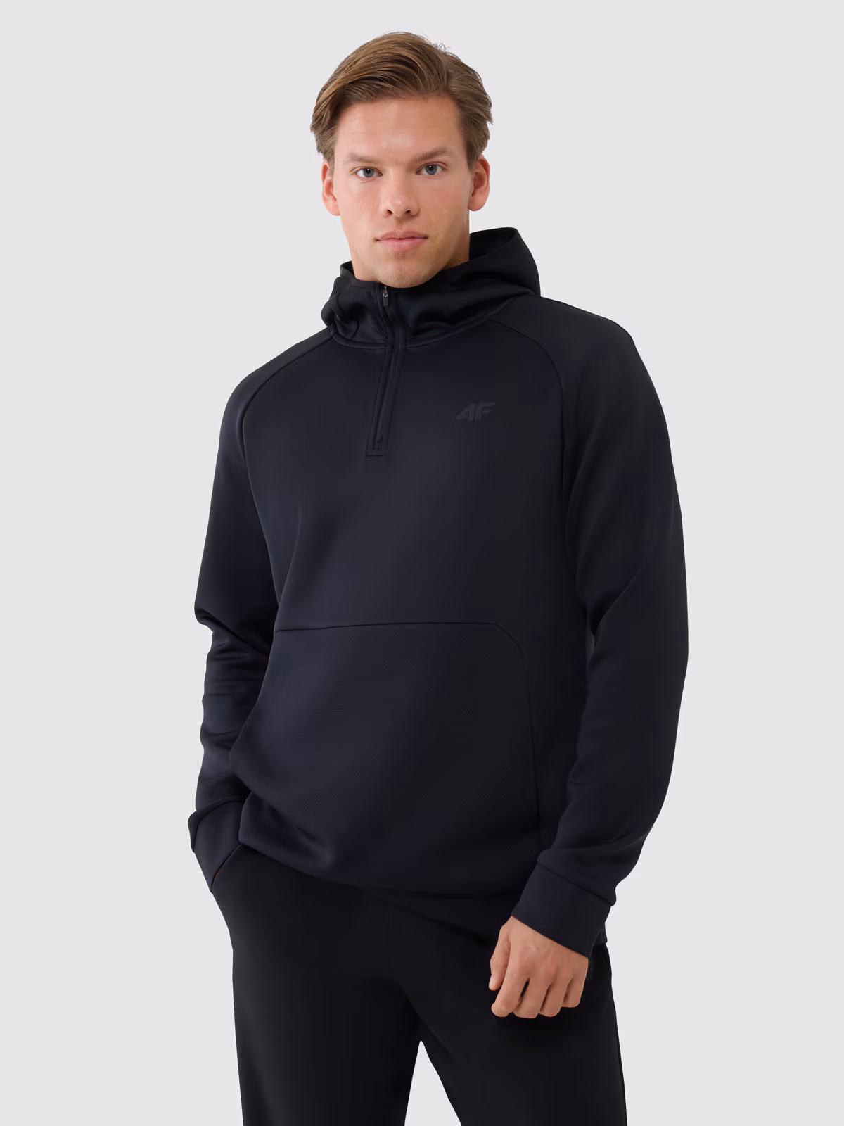 Bluza treningowa regular szybkoschnąca męska - czarna