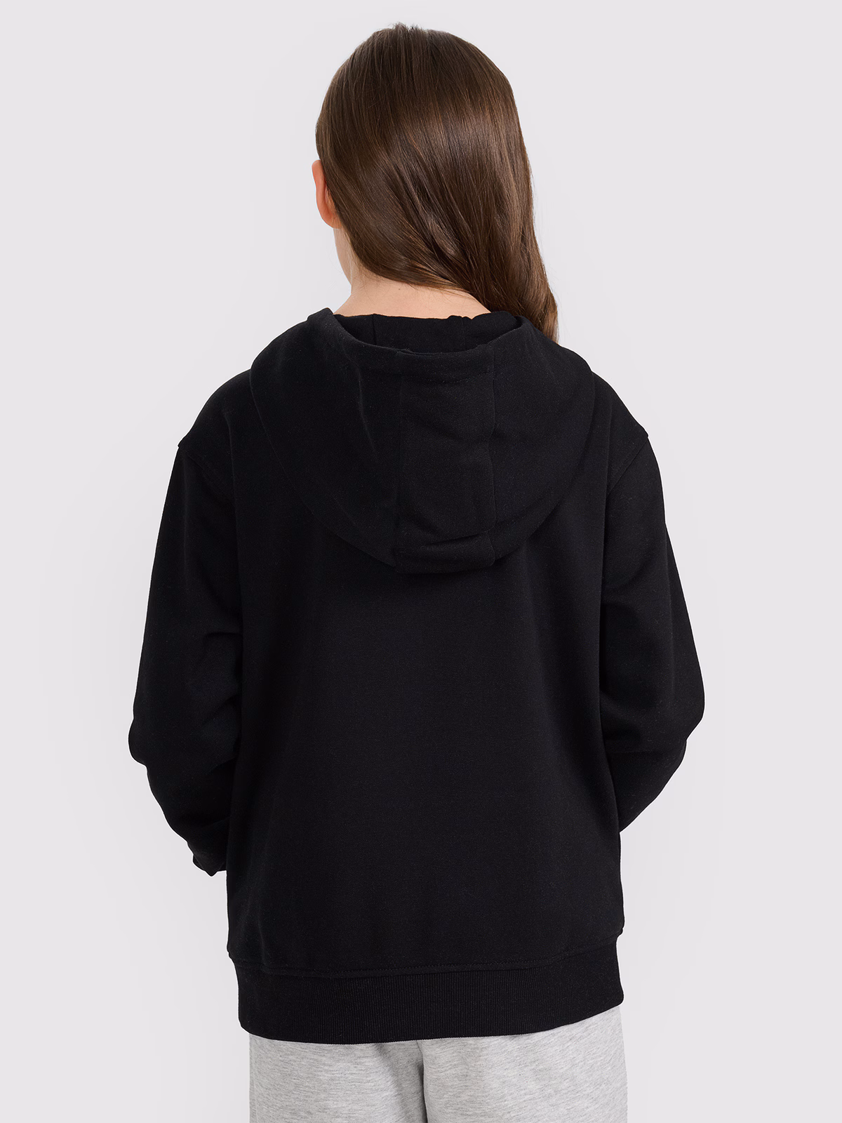 Bluza dresowa nierozpinana z kapturem dziewczęca - szara