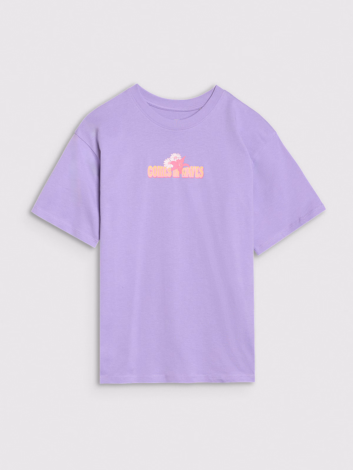 T-shirt oversize z nadrukiem dziewczęcy - czarny