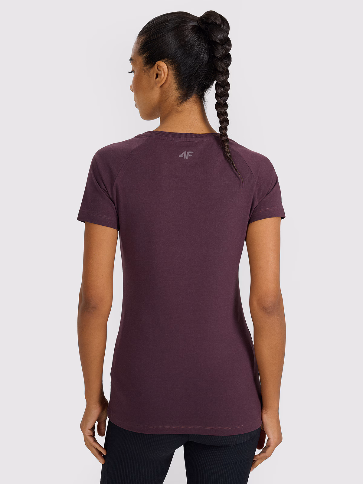 T-shirt slim z nadrukiem damski - szary