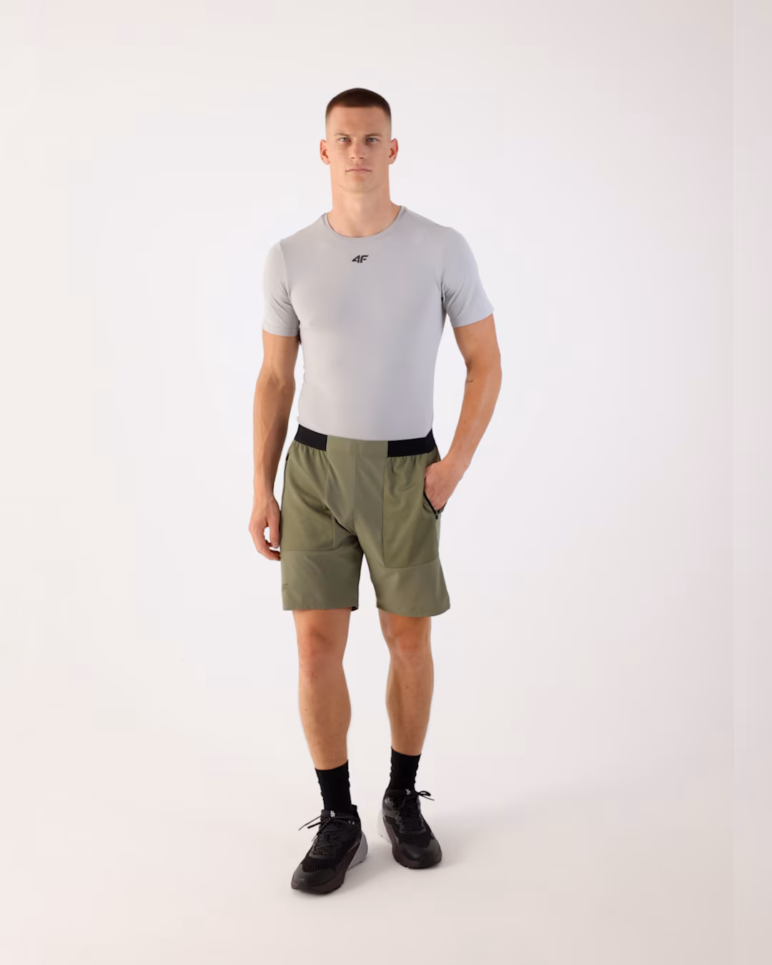 Spodenki treningowe regular szybkoschnące męskie - szare