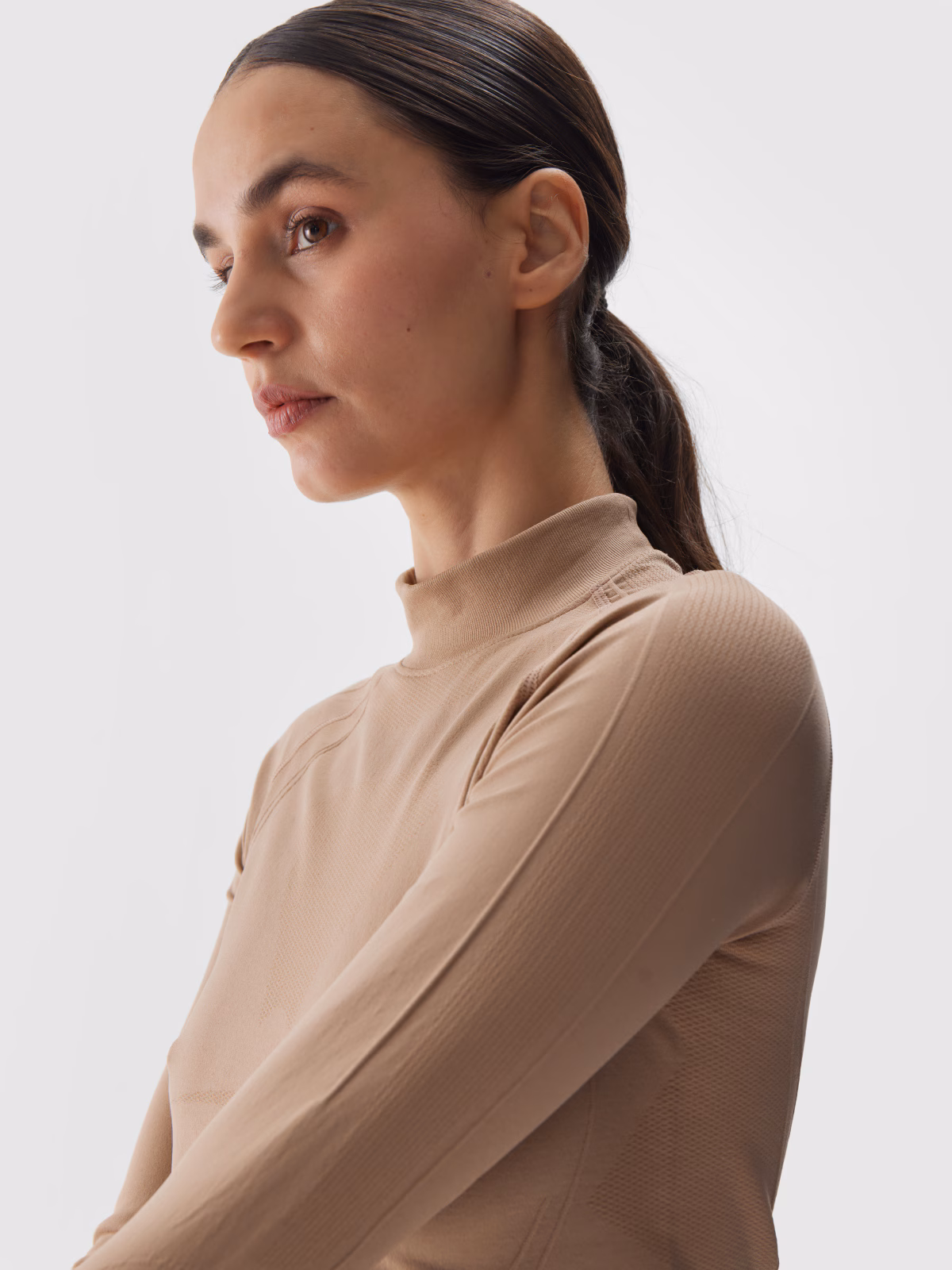 Bielizna termoaktywna bezszwowa (góra) damska - brązowa