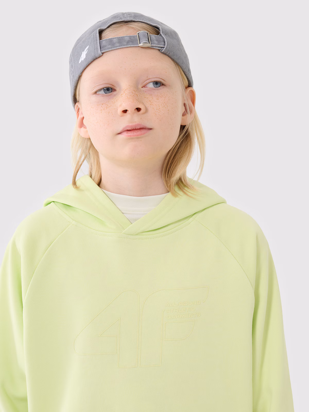 Bluza dresowa nierozpinana z kapturem chłopięca - pomarańczowa