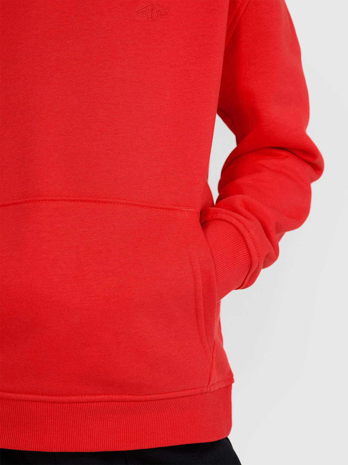 Bluza dresowa nierozpinana z kapturem chłopięca - pomarańczowa