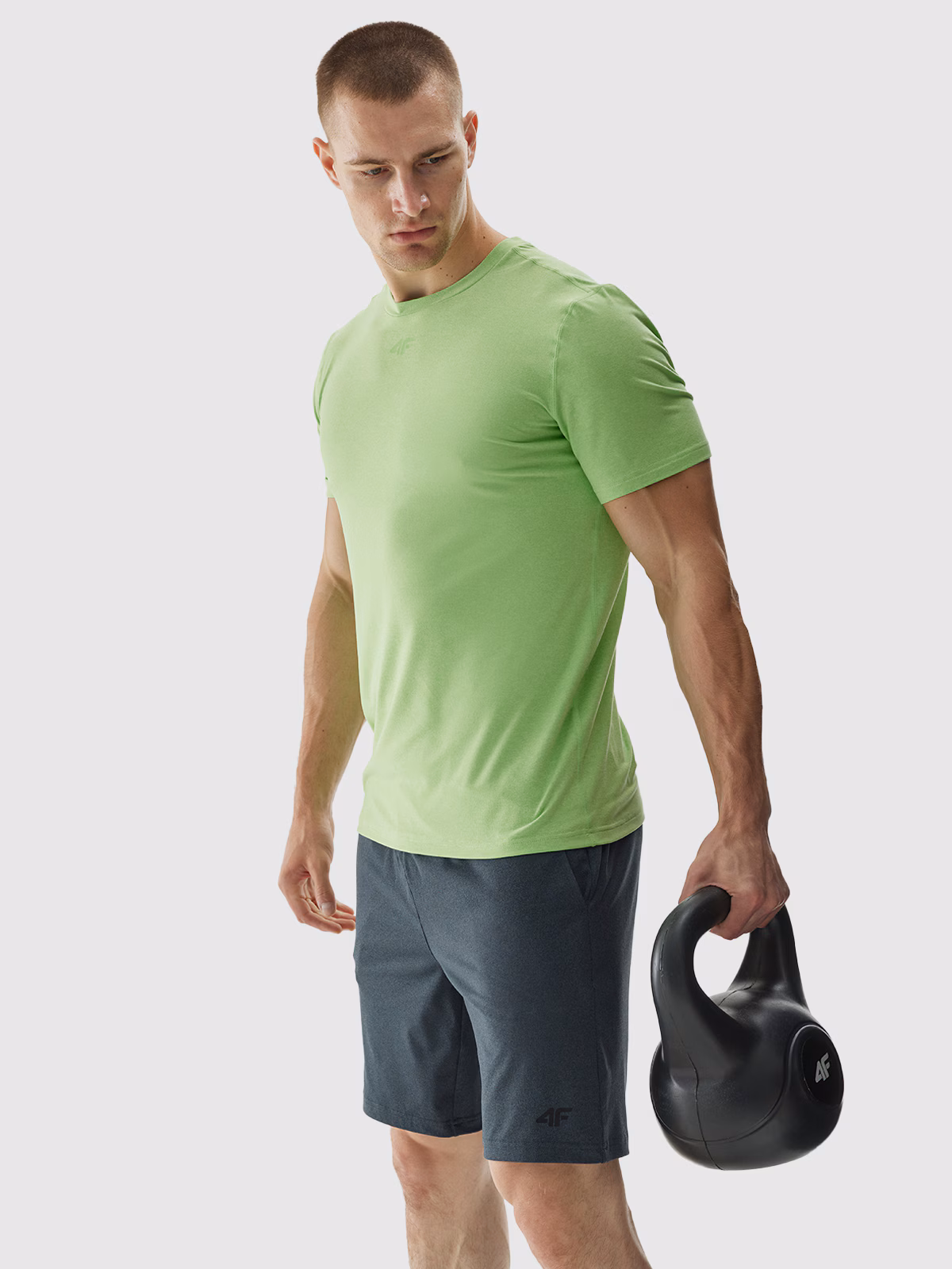 Spodenki treningowe regular szybkoschnące męskie - czarne