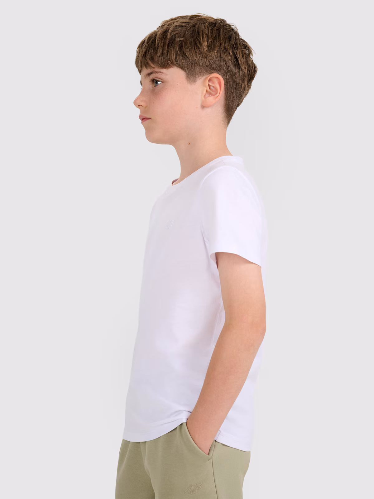 T-shirt gładki chłopięcy - czarny