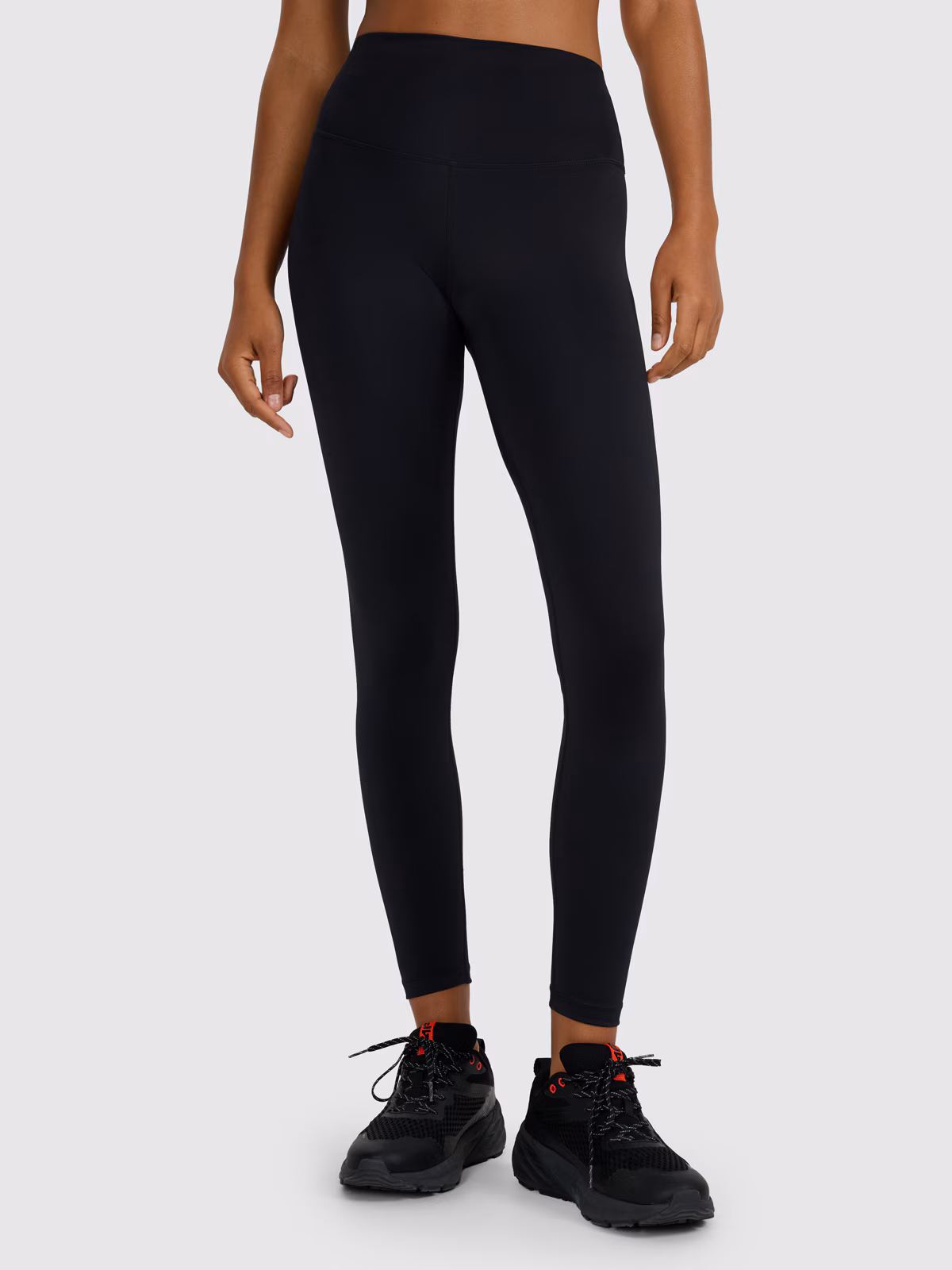 Legginsy treningowe z wysokim stanem damskie - czarne