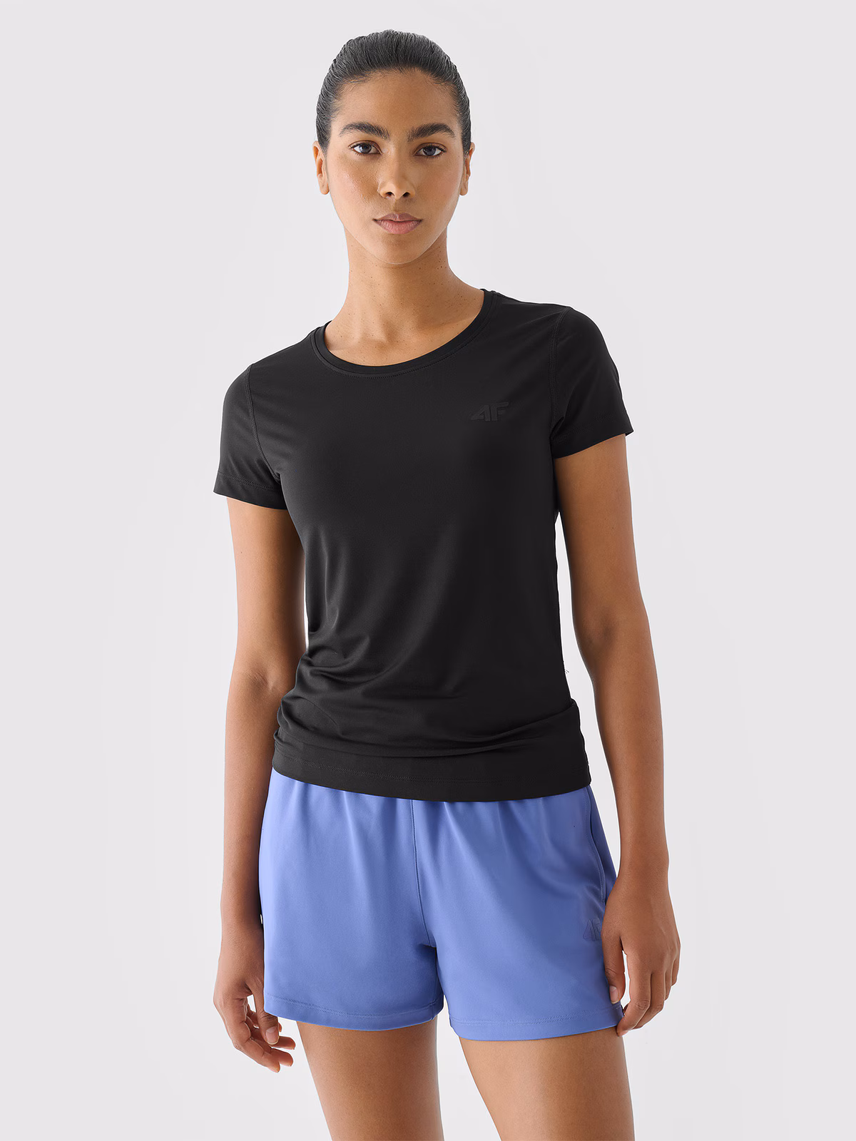 Koszulka treningowa regular szybkoschnąca damska - czarna