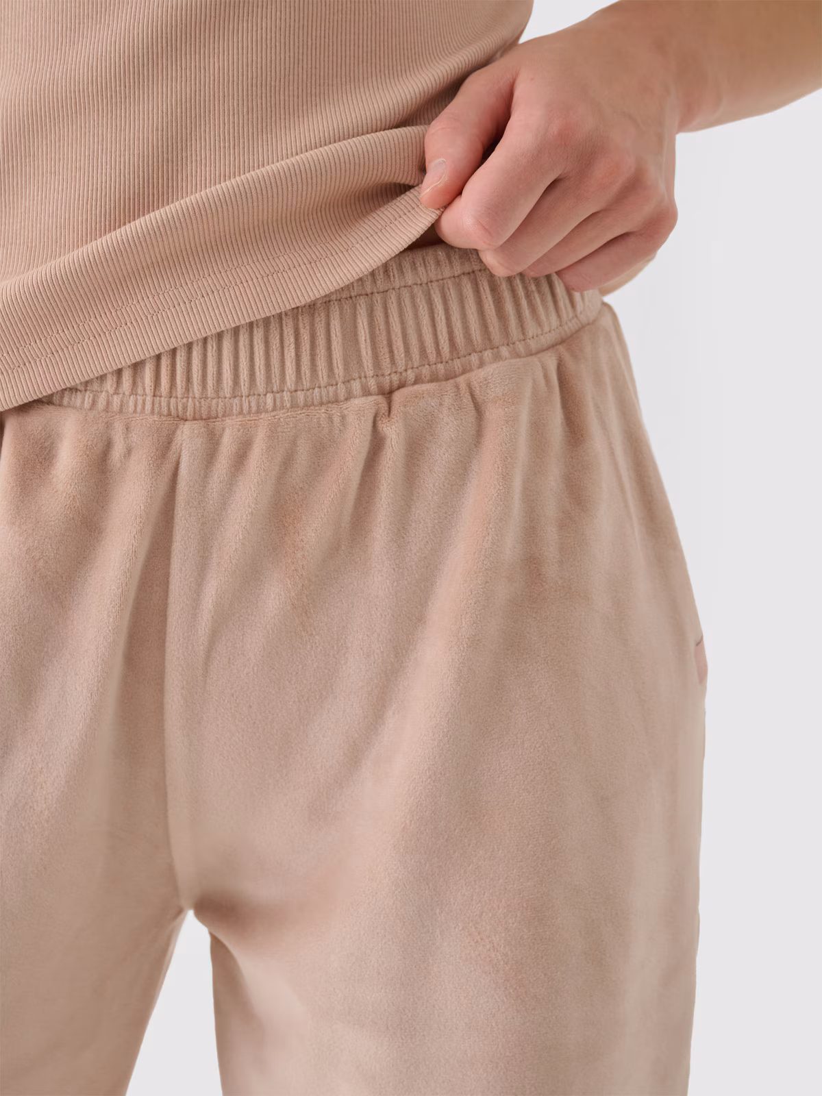 Spodnie dresowe z weluru damskie - granatowe