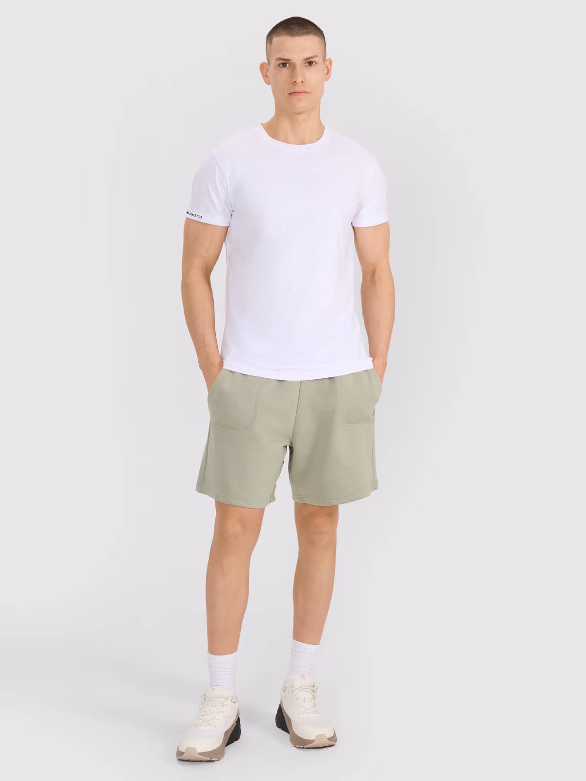 T-shirt regular gładki męski - biały