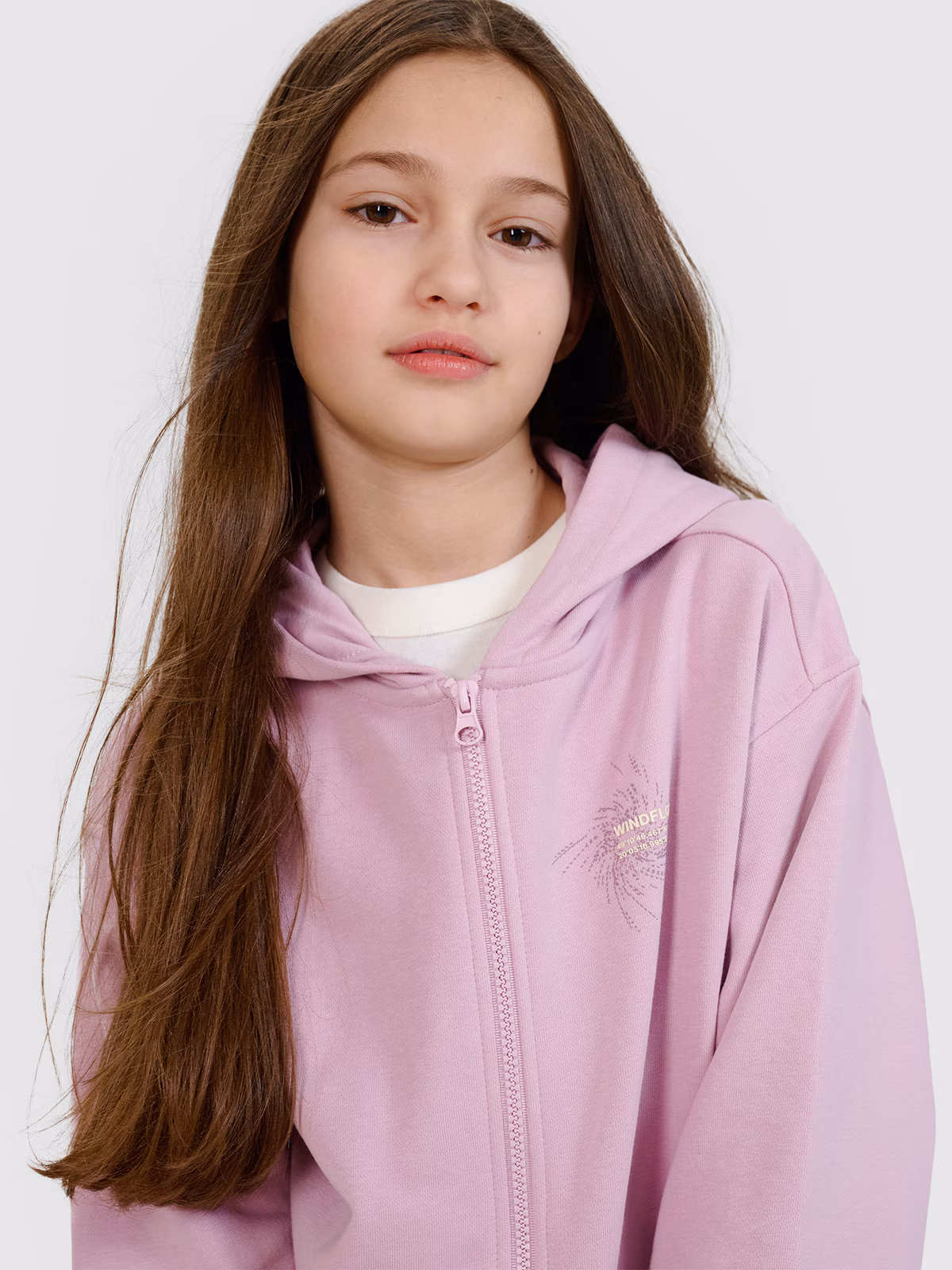 Bluza dresowa rozpinana z kapturem dziewczęca - szara