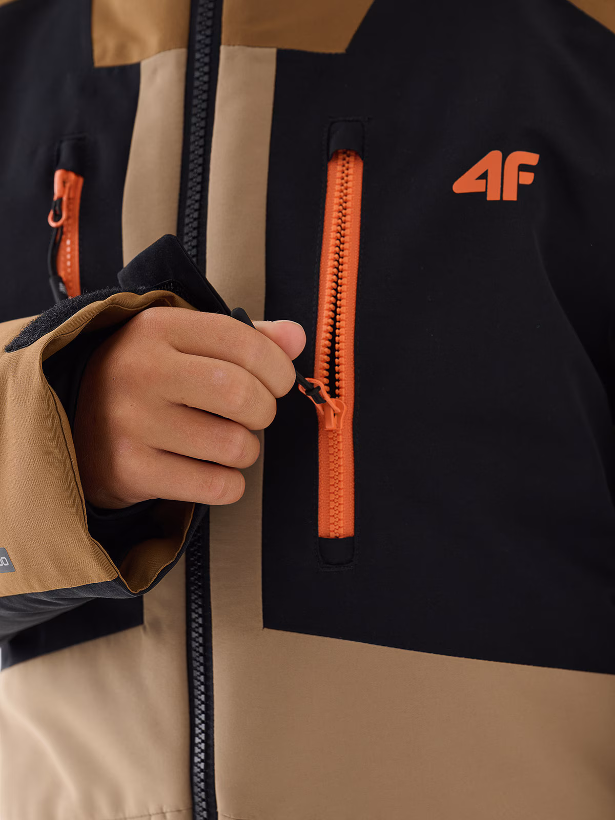 Kurtka snowboardowa membrana 10000 chłopięca - brązowa