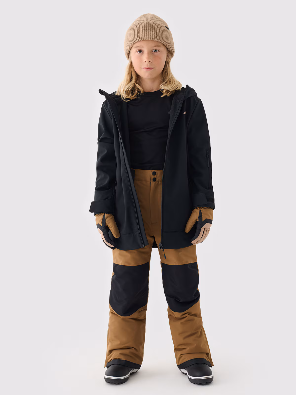 Kurtka snowboardowa softshell wiatroodporna membrana NeoDry 5000 chłopięca - czarna