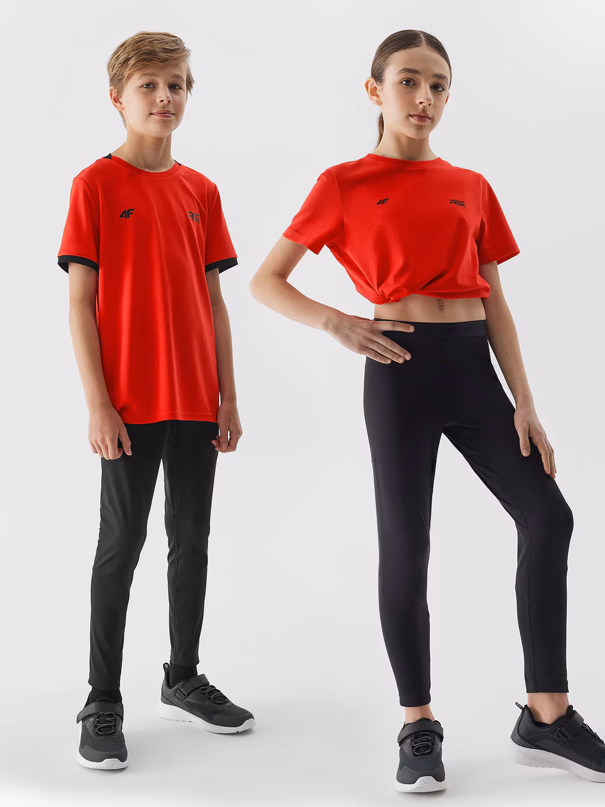 Legginsy piłkarskie dziecięce 4F x Robert Lewandowski - czarne