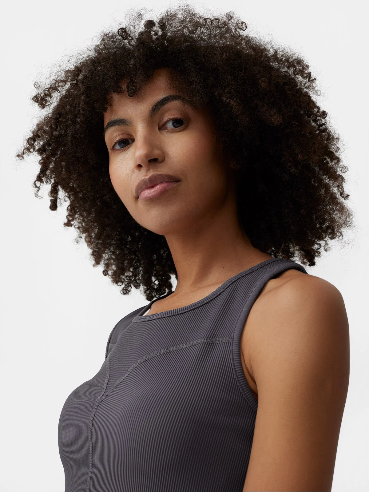 Crop-top z prążkowanej dzianiny damski