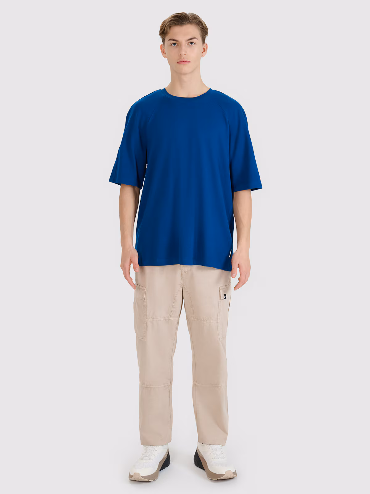 T-shirt oversize z modalem męski - biała