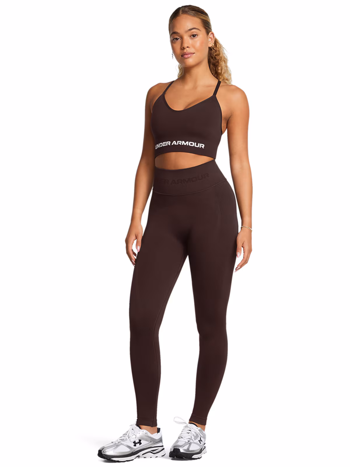 Legginsy treningowe damskie Under Armour UA Vanish Seamless Legging - brązowe