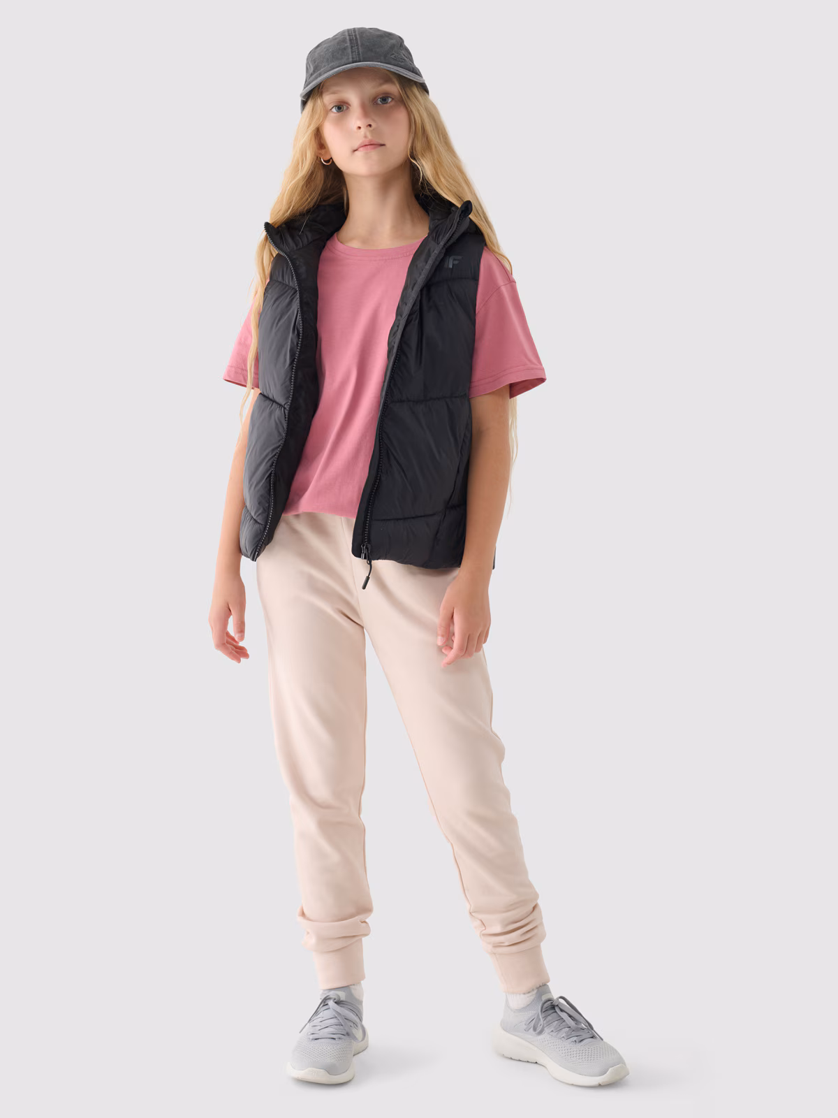 T-shirt gładki dziewczęcy - fioletowy