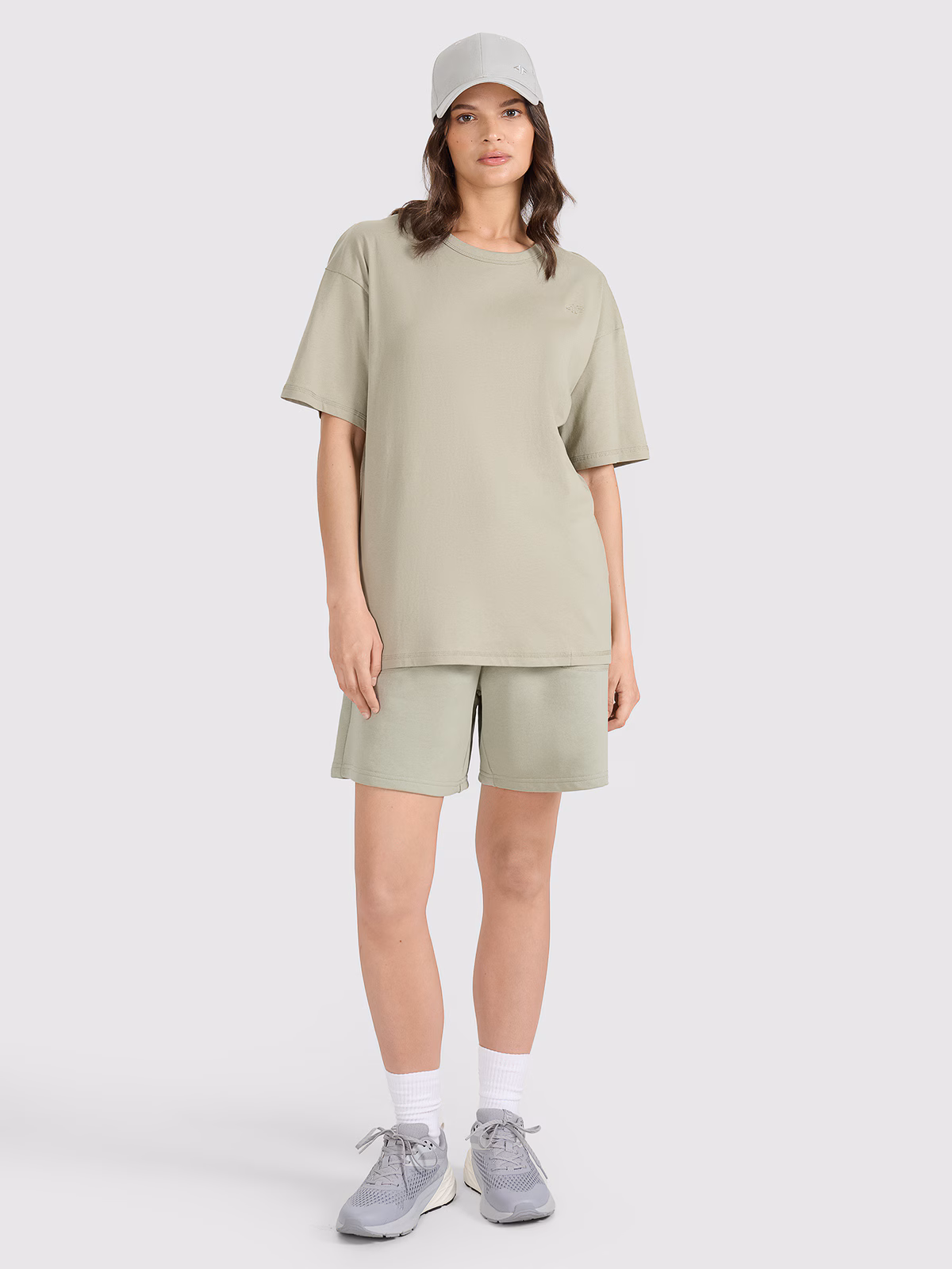 T-shirt oversize gładki uniseks - szary