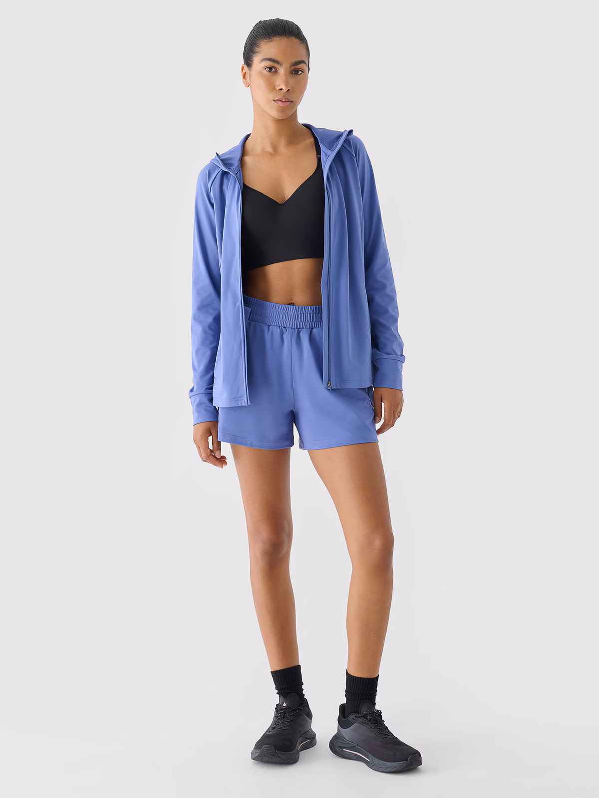 Spodenki treningowe szybkoschnące damskie - fioletowe