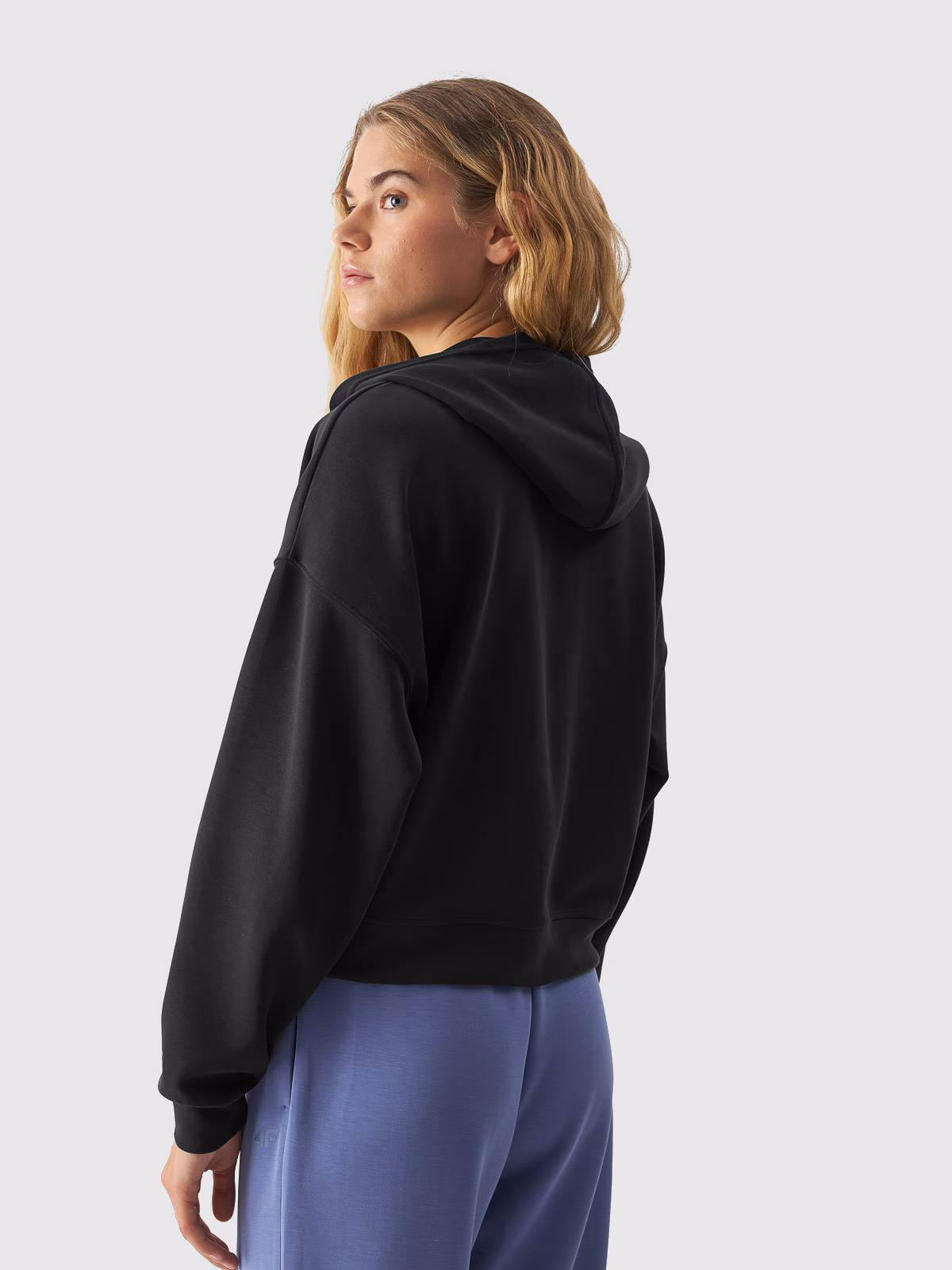 Bluza dresowa rozpinana z modalem damska - fioletowa