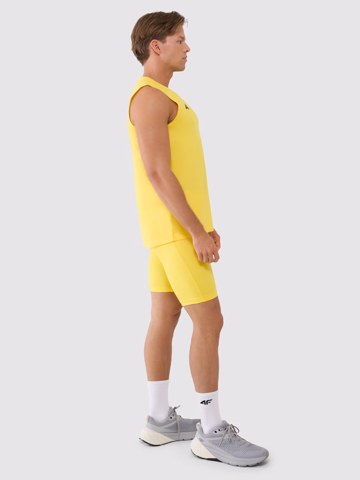 Legginsy krótkie treningowe męskie - żółte