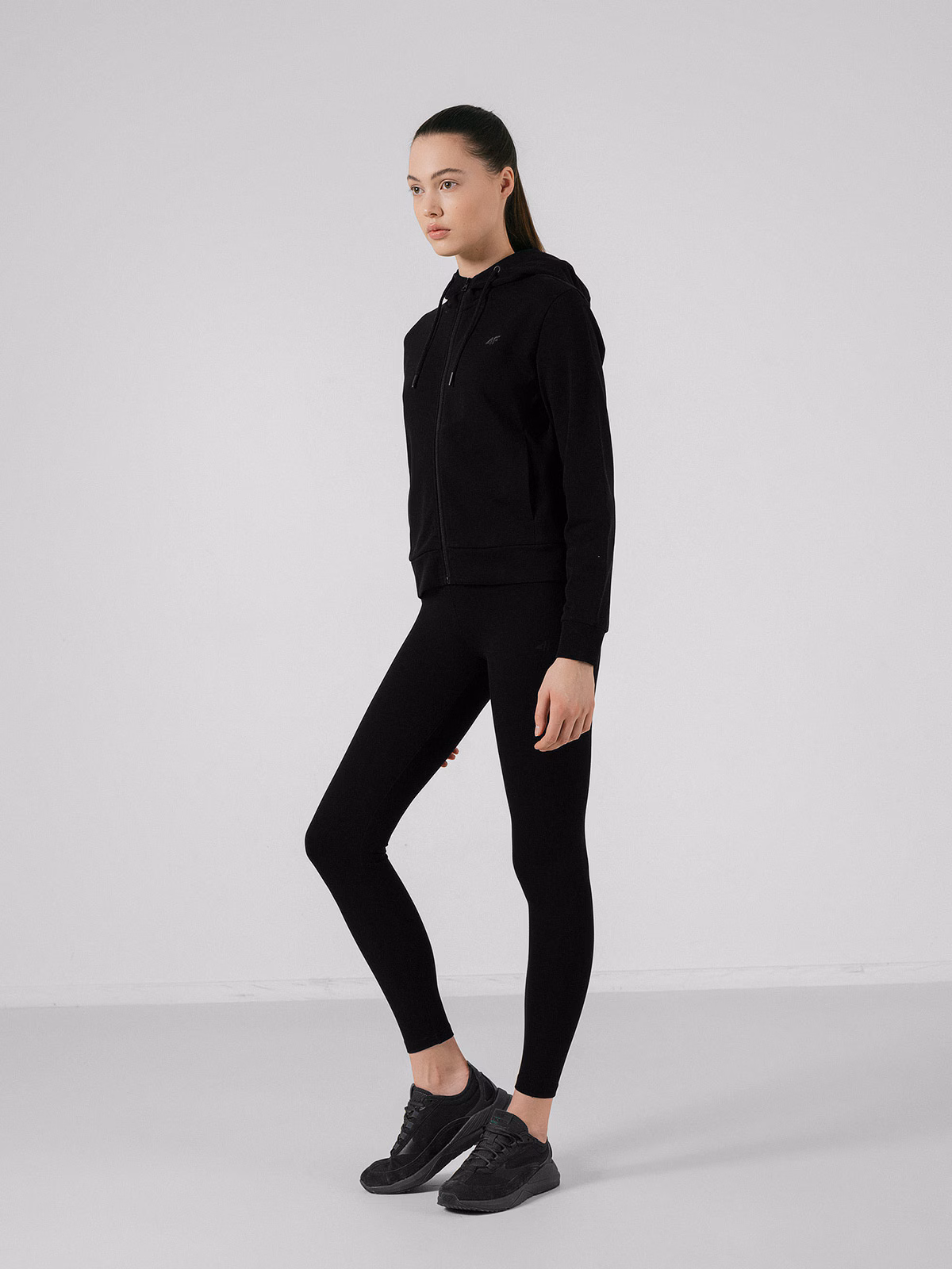 Legginsy dzianinowe damskie - czarne