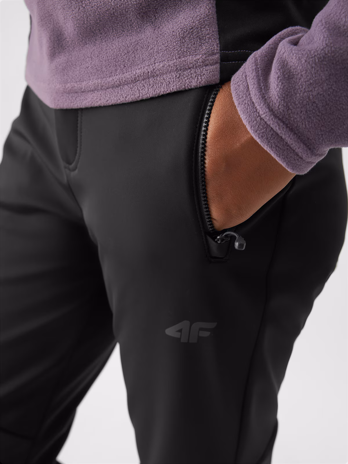 Spodnie narciarskie softshellowe membrana 10000 damskie - czarne