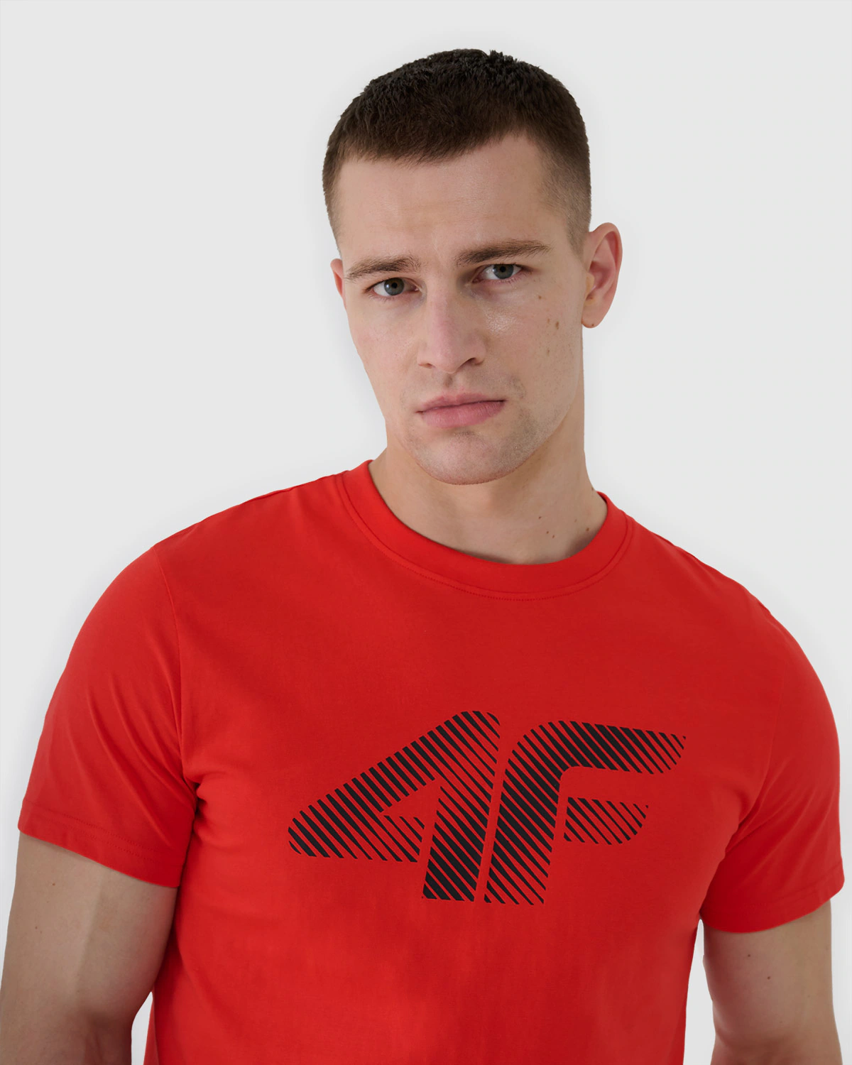 T-shirt regular z nadrukiem męski - granatowy