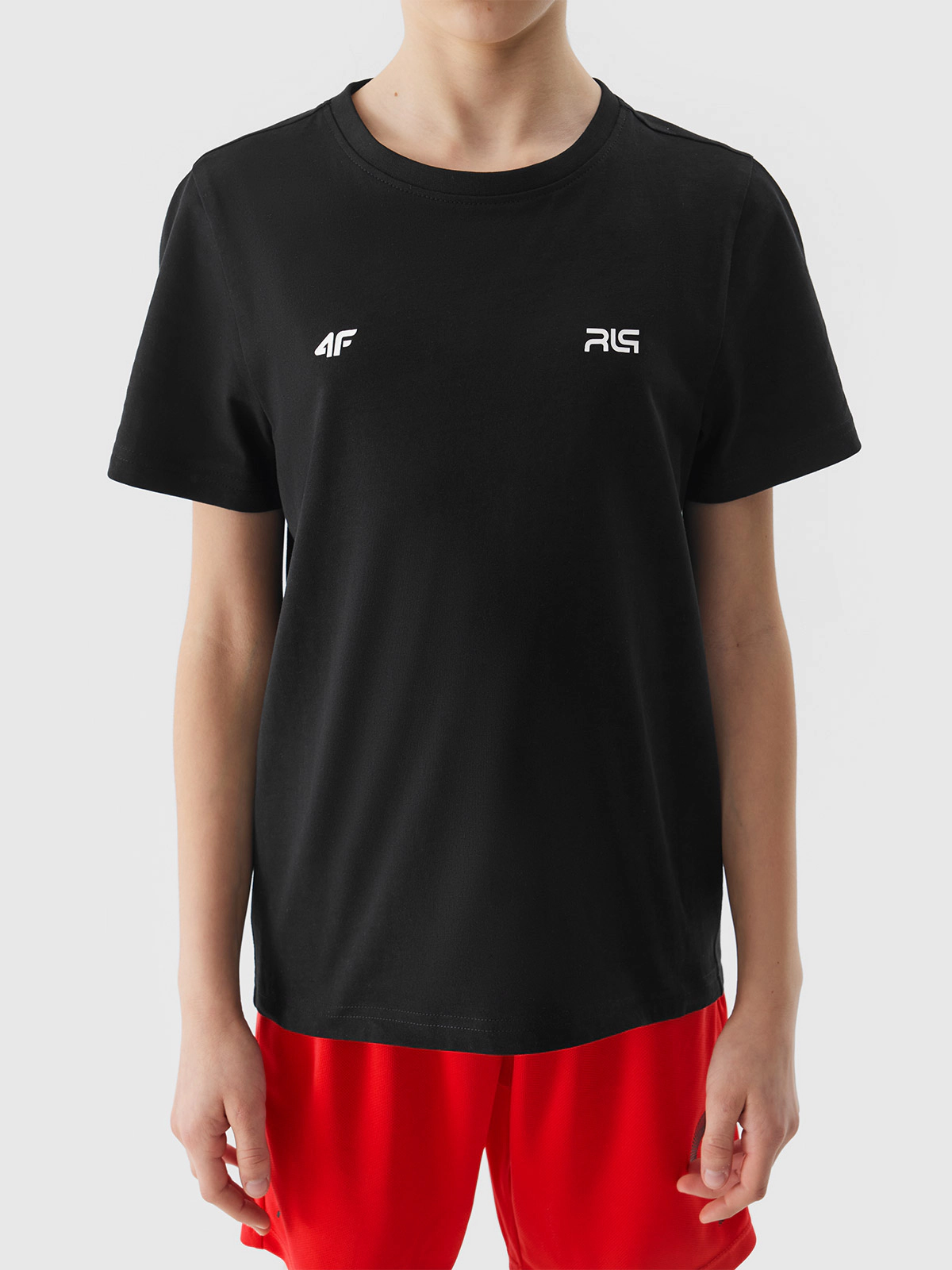 T-shirt z nadrukiem dziecięcy 4F x Robert Lewandowski - biały