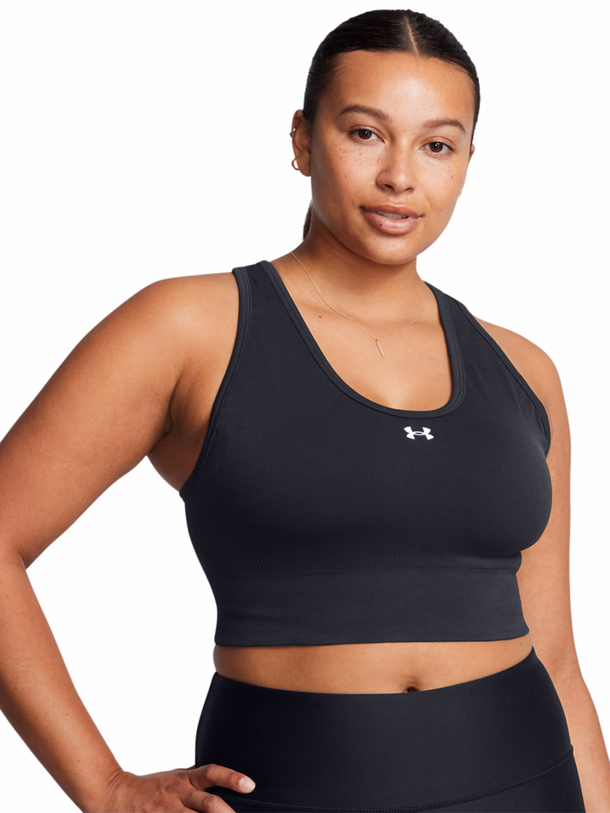 Biustonosz treningowy damski Under Armour Vanish Seamless Mid Bra - czarny
