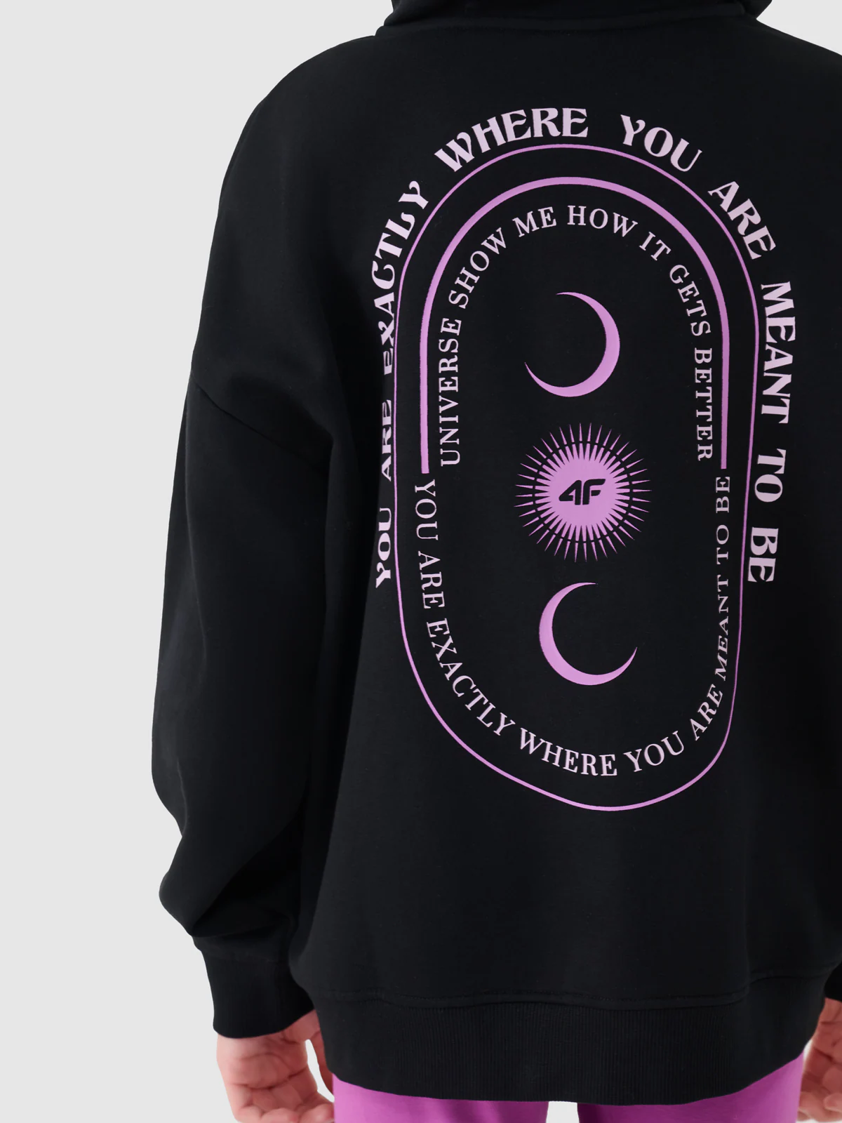 Bluza dresowa rozpinana z kapturem dziewczęca - czarna