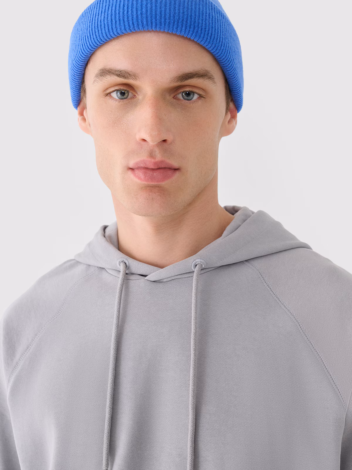 Bluza dresowa nierozpinana z kapturem męska - szara