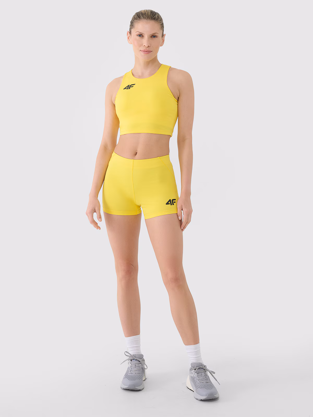 Legginsy krótkie treningowe damskie - niebieskie