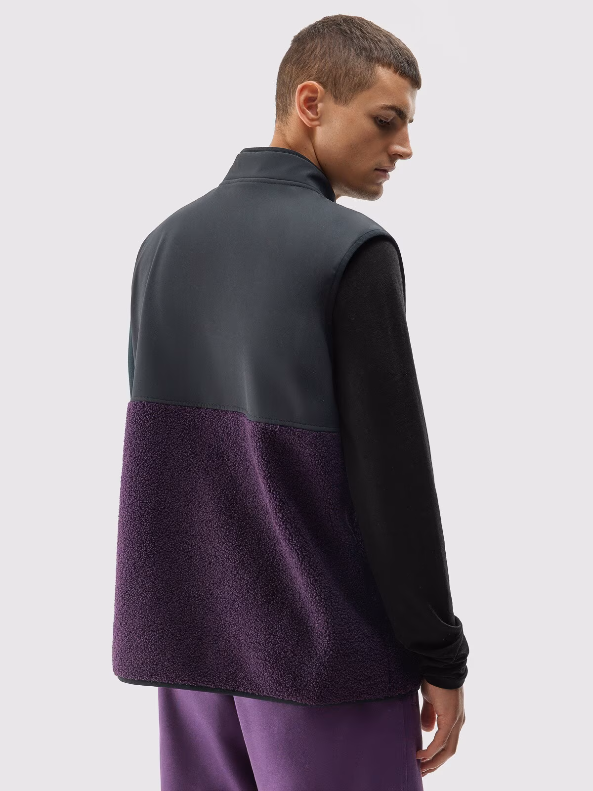 Bezrękawnik bez kaptura męski - fioletowy