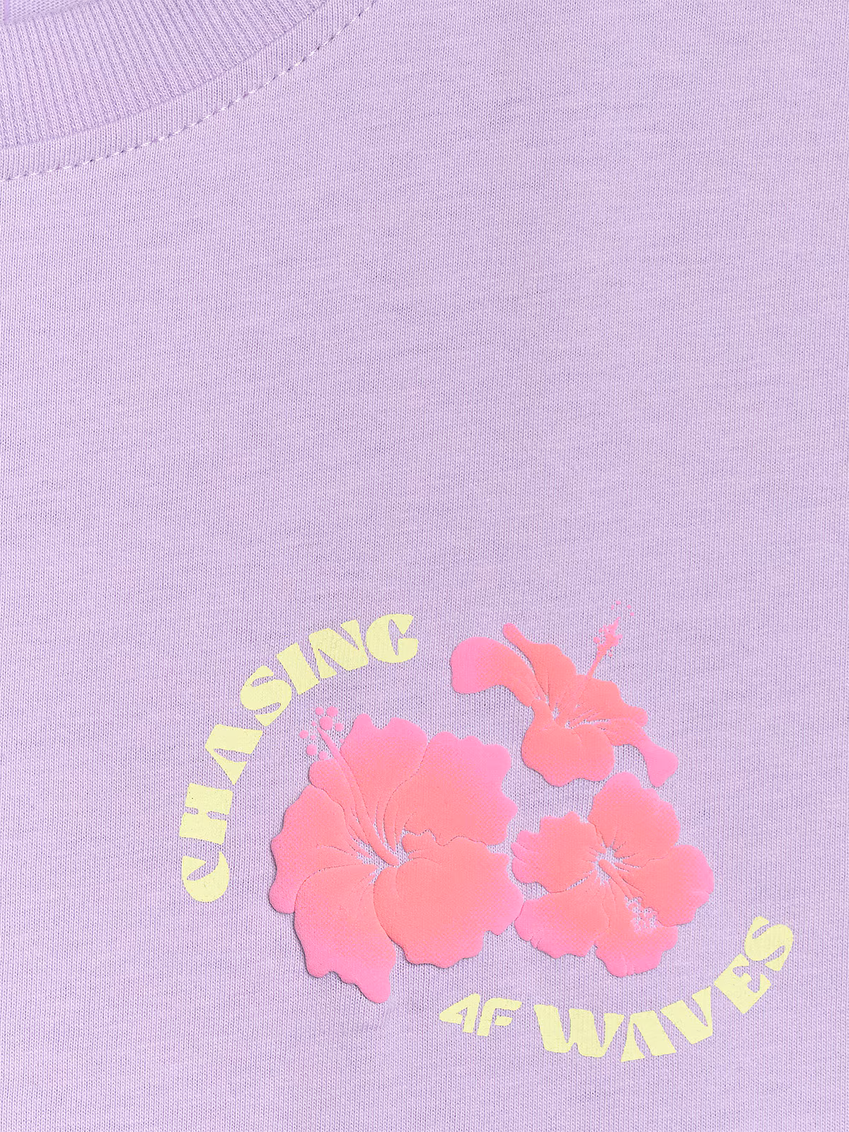 T-shirt oversize z nadrukiem damski - beżowy