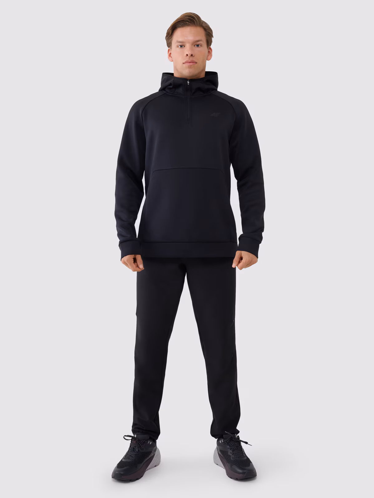 Bluza treningowa regular szybkoschnąca męska - czarna