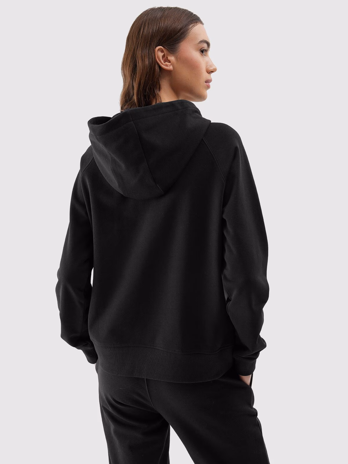 Bluza dresowa nierozpinana z kapturem damska - szara