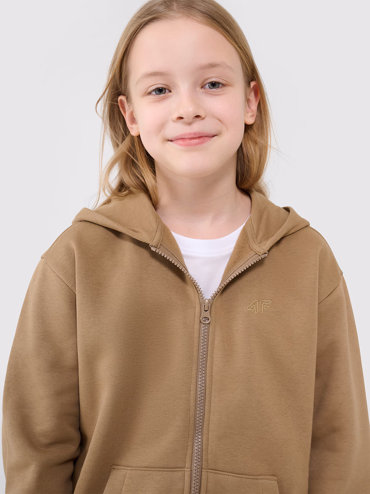 Bluza dresowa rozpinana z kapturem dziewczęca - fioletowa